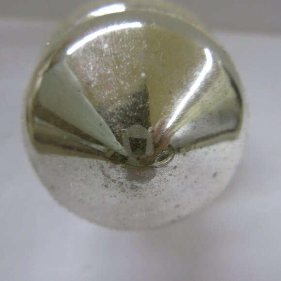 Shiny Brite Atomic UFO Tornado Glass Christmas Ornament Mica Glitter Gold Silver - Picture 6 of 11